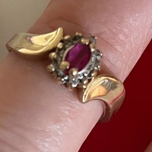 Real Gold & Ruby Ring, Size 7
